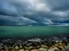 Blick von Warnemünde in Richtung Geisterwald